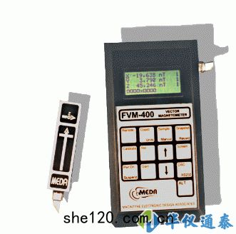 美(měi)國(guó)MEDA FVM400手(shǒu)持(chí)式(shì)三軸(zhóu)磁(cí)通門計(jì)/高斯計